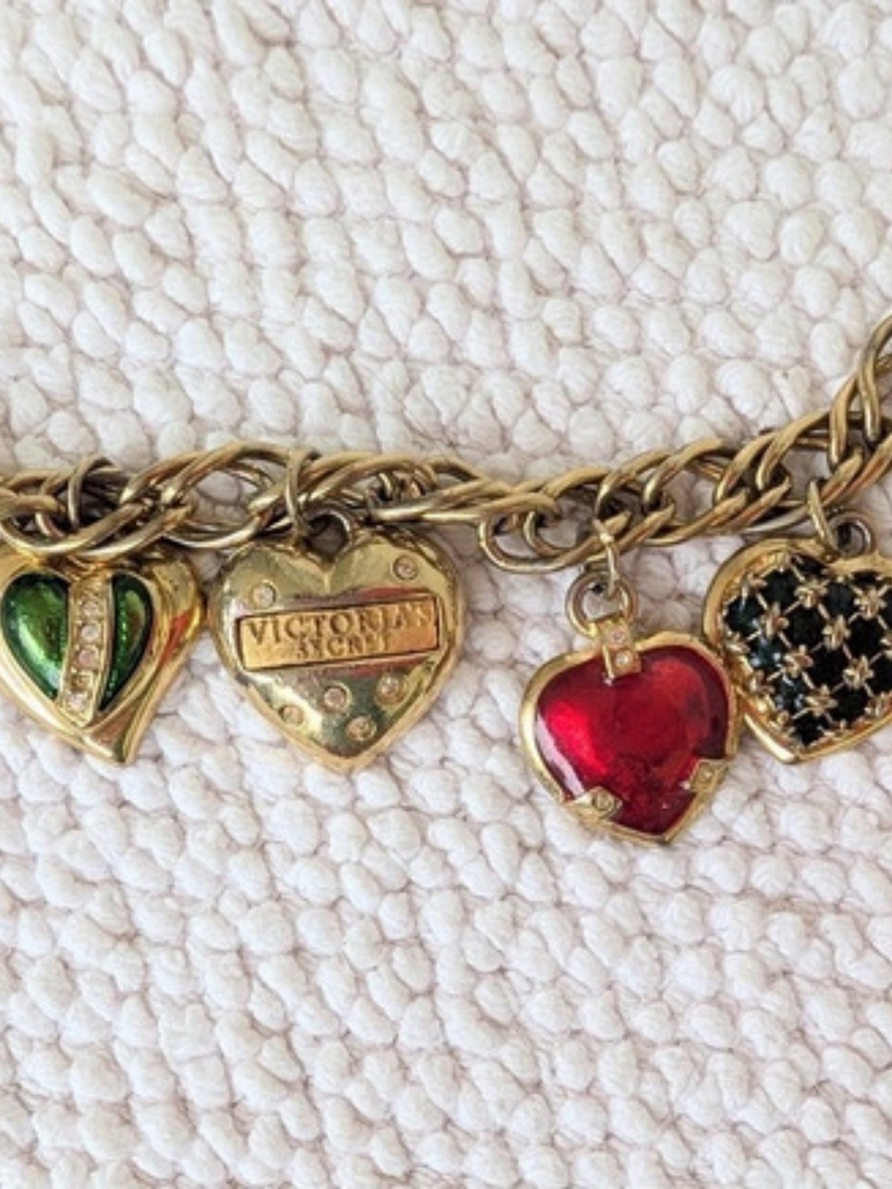 Y2K Victoria's Secret Vintage Multi Heart Charm Bracelet